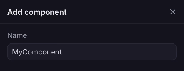 Adding a reusable component to a page